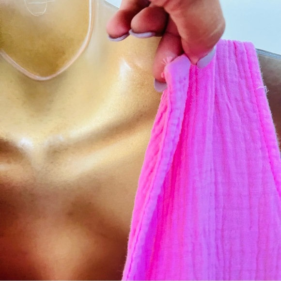 Princess Polly boho pink tier Button-Down summer mini Dress coastal chic cut out - Picture 6 of 6